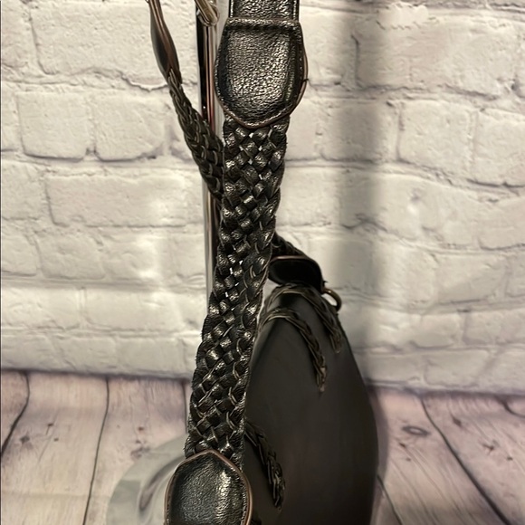 T-Shirt & Jeans Black Crossbody Bag with Braided Accents - Picture 5 of 8